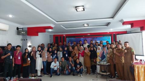 Peserta Pelatihan film animasi dan video beserta Kepala Dinas Disporapar Kab Inhu